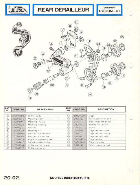 SunTour parts catalog (1976)