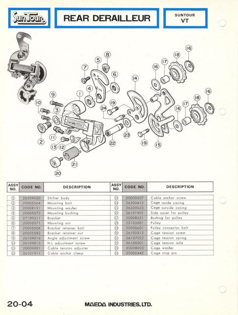 SunTour parts catalog (1976)