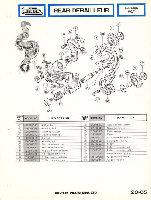 SunTour parts catalog (1976)