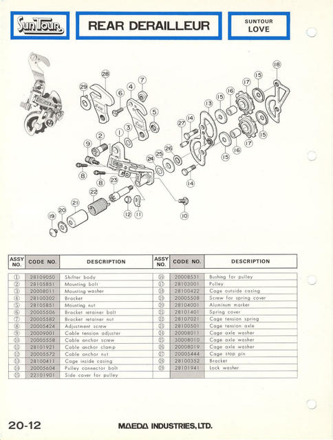 SunTour parts catalog (1976)