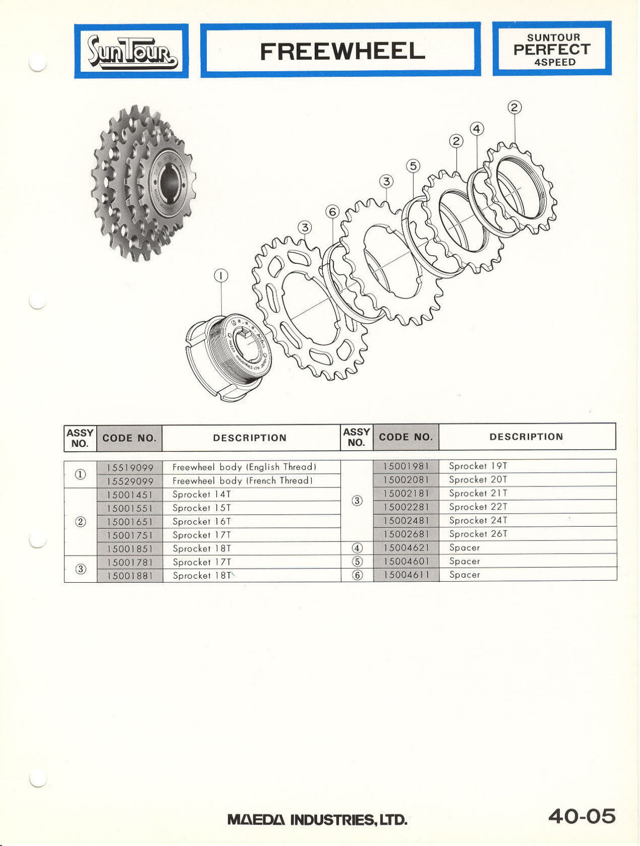 SunTour parts catalog (1976)