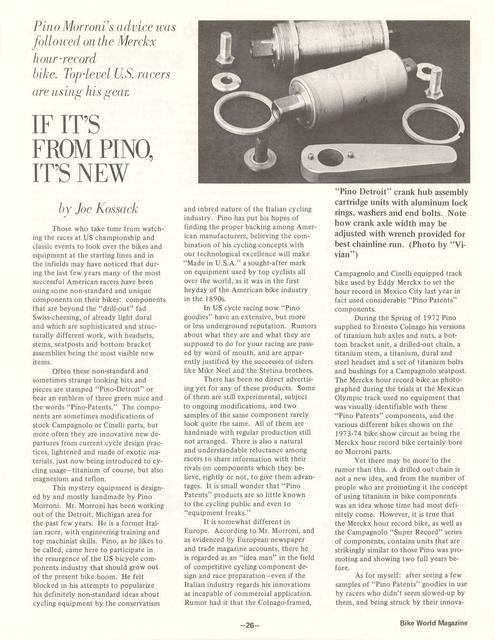 <---------- Bike World 08-1974 ----------> If I's From Pino, It's New