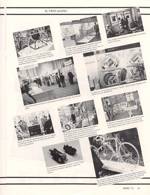 <------ Bicycling Magazine 04-1972 ------> 1972 New York International Cycle Show