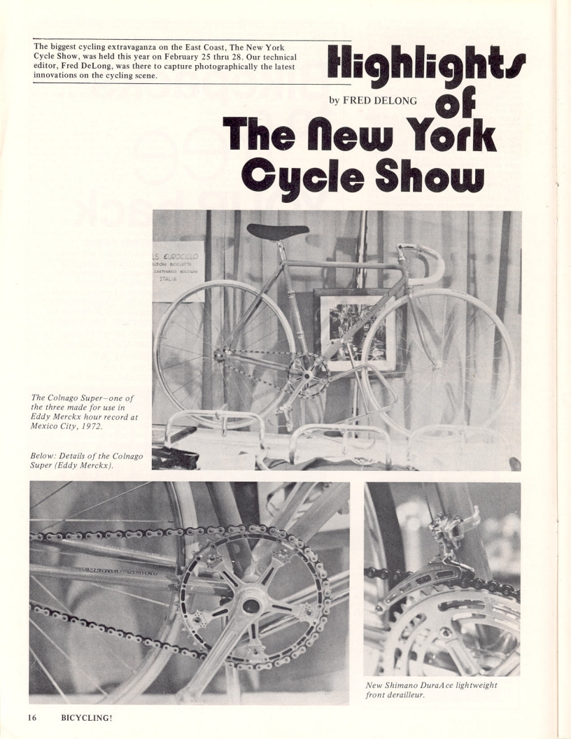 <------ Bicycling Magazine 05-1973 ------> 1973 New York City Cycle Show