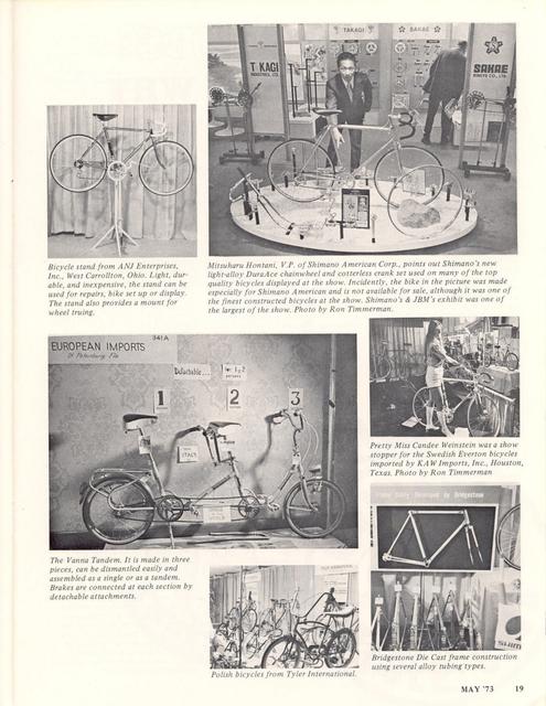 <------ Bicycling Magazine 05-1973 ------> 1973 New York City Cycle Show