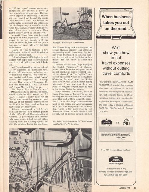 <------ Bicycling Magazine 04-1975 ------> 1975 Miami Bicycle Dealers Association Show  / 1975 New York City Cycle Show