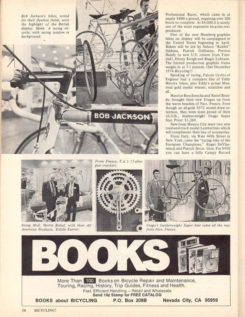 <------ Bicycling Magazine 04-1975 ------> 1975 Miami Bicycle Dealers Association Show  / 1975 New York City Cycle Show