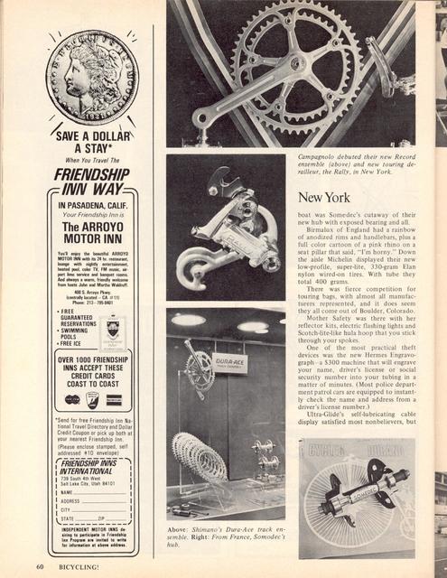 <------ Bicycling Magazine 04-1975 ------> 1975 Miami Bicycle Dealers Association Show  / 1975 New York City Cycle Show