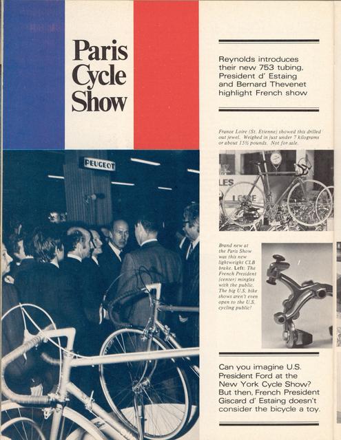<------ Bicycling Magazine 12-1975 ------> 1975 Paris Salon de Bicyclette