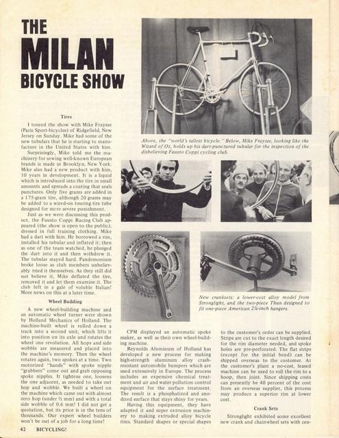 <------ Bicycling Magazine 02-1976 ------> 1976 Milan Bicycle Show