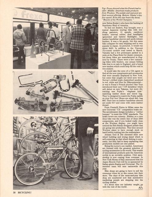 <------ Bicycling Magazine 05-1976 ------> 1976 New York City Cycle Show - Part 2