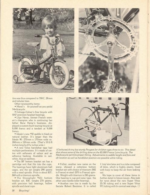 <------ Bicycling Magazine 01-1978 ------> 1977 Paris Salon de Bicyclette