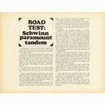 <------ Bicycling Magazine 06-1969 ------> Schwinn Paramount Tandem