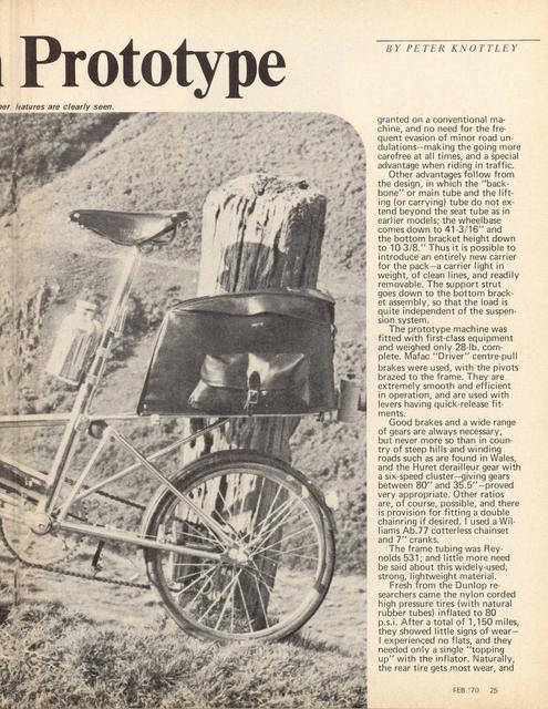 <------ Bicycling Magazine 02-1970 ------> Moulton Prototype