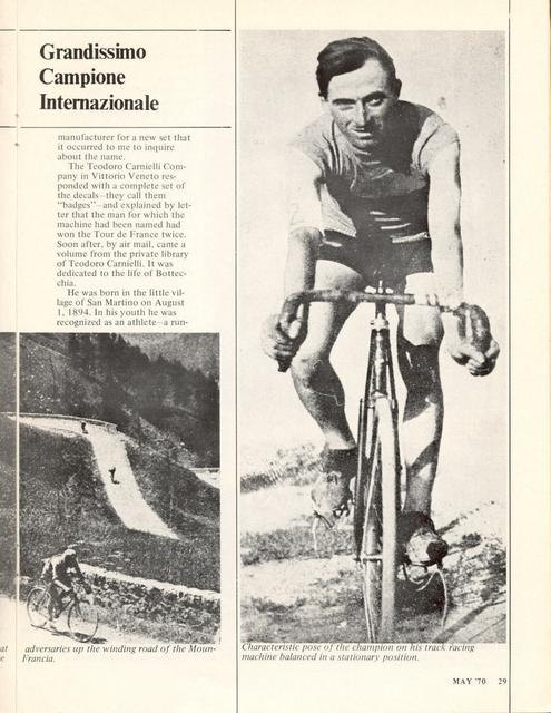 <------ Bicycling Magazine 05-1970 ------> Ottavio Bottecchia