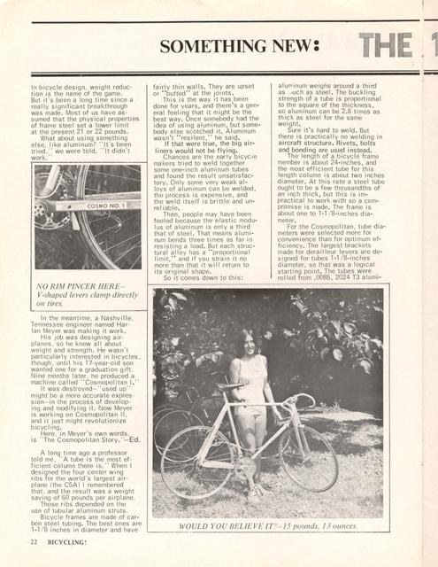 <------ Bicycling Magazine 01-1971 ------> Hi-E Cosmopolitan