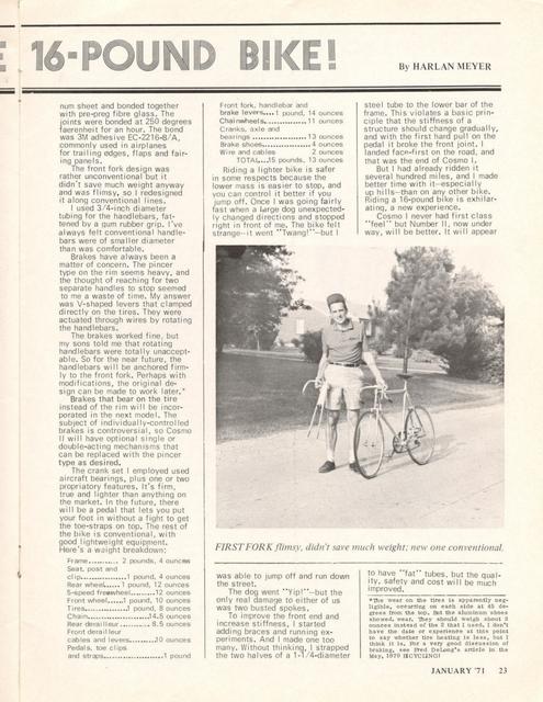 <------ Bicycling Magazine 01-1971 ------> Hi-E Cosmopolitan