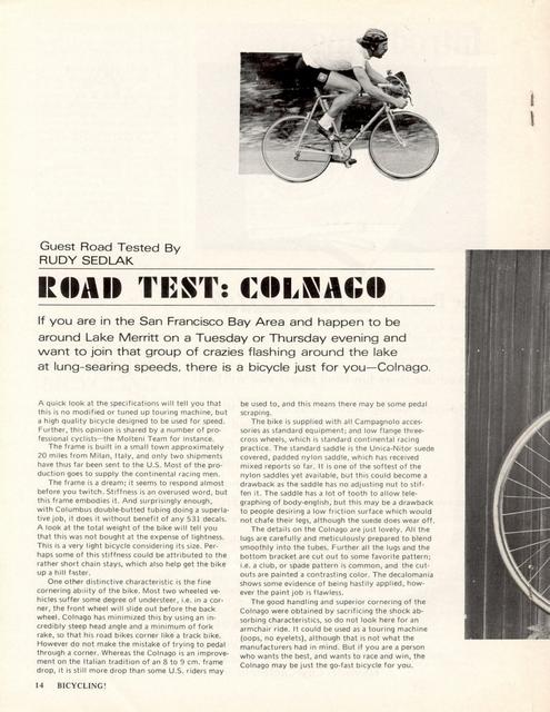 <------ Bicycling Magazine 06-1971 ------> Colnago