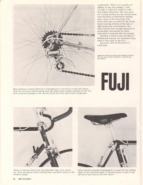 <------ Bicycling Magazine 07-1972 ------> Fuji Road Racer
