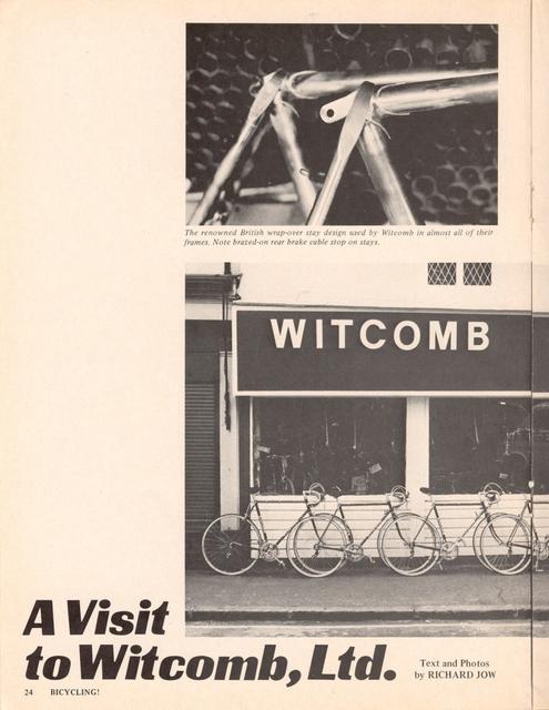 <------ Bicycling Magazine 11-1972 ------> Witcomb, Ltd.