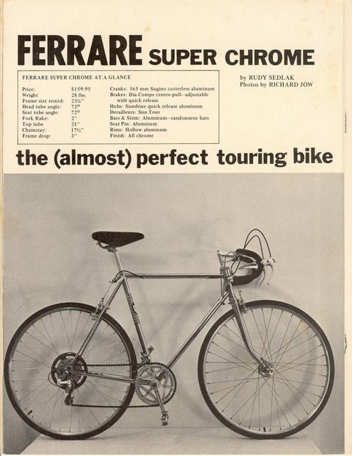 <------ Bicycling Magazine 02-1973 ------> Ferrare Super Chrome