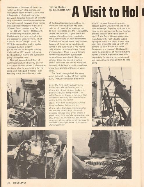 <------ Bicycling Magazine 02-1973 ------> Holdsworth