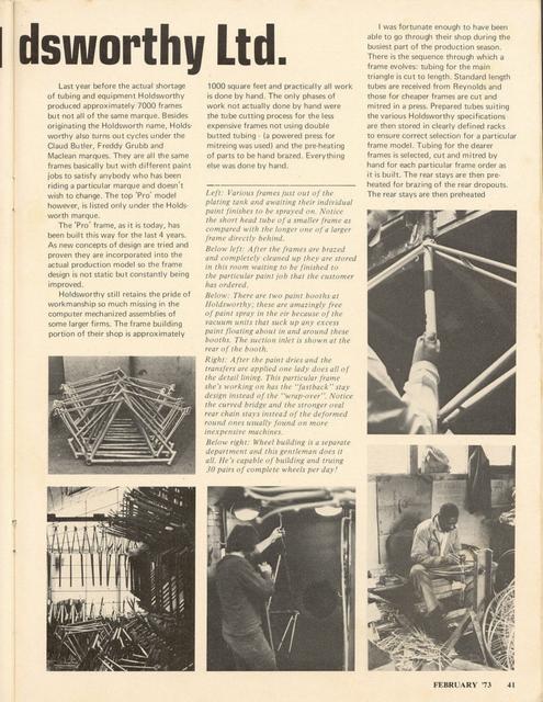 <------ Bicycling Magazine 02-1973 ------> Holdsworth