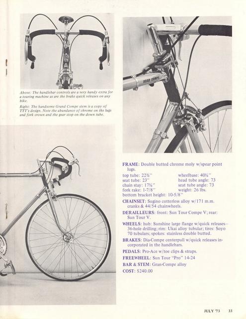 <------ Bicycling Magazine 07-1973 ------> Nishiki Road Compe
