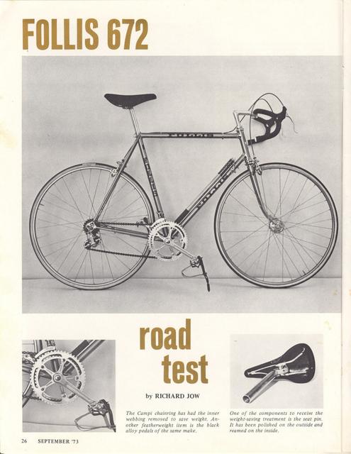 <------ Bicycling Magazine 09-1973 ------> Follis 672
