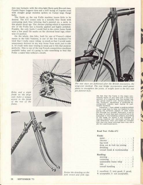 <------ Bicycling Magazine 09-1973 ------> Follis 672