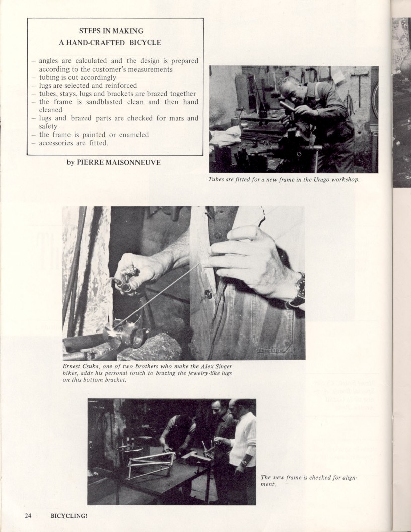 <------ Bicycling Magazine 11-1973 ------> The Bike Shops of Paris