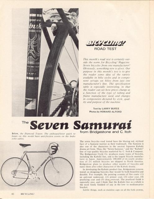 <------ Bicycling Magazine 01-1975 ------> Bridgestone