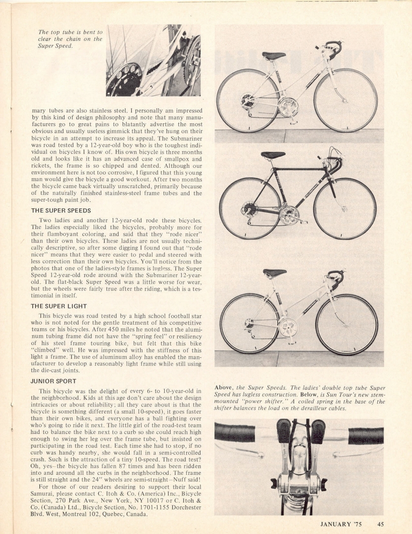 <------ Bicycling Magazine 01-1975 ------> Bridgestone