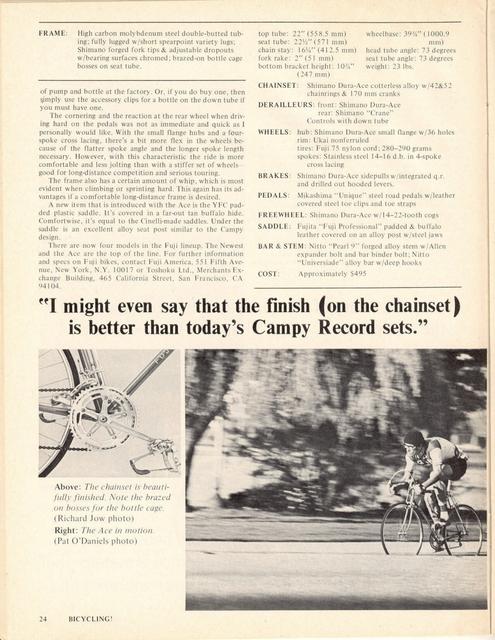 <------ Bicycling Magazine 02-1975 ------> Fuji Ace