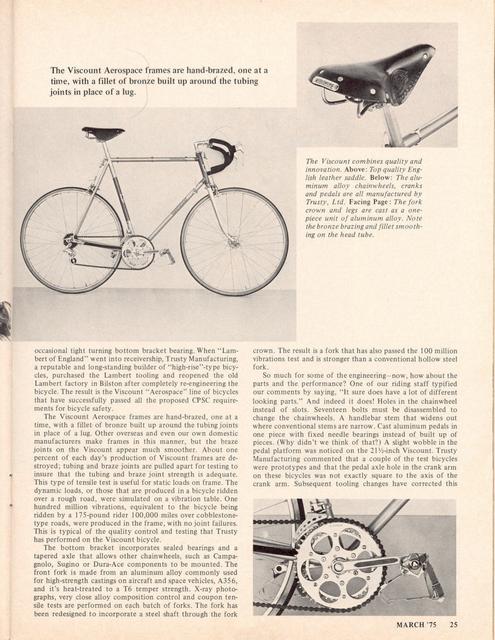 <------ Bicycling Magazine 03-1975 ------> Viscount Aerospace Pro