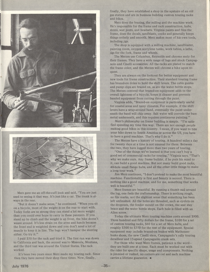 <---------- Bike World 07-1976 ----------> Jim Merz