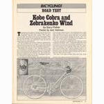 <------ Bicycling Magazine 09-1976 ------> Special Kobe Cobra / Zebrakenko Wind