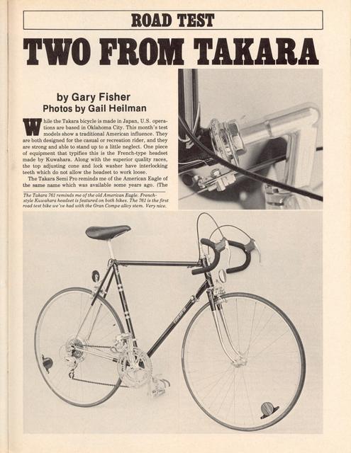 <------ Bicycling Magazine 03-1977 ------> Takara Model 761 / Model 731