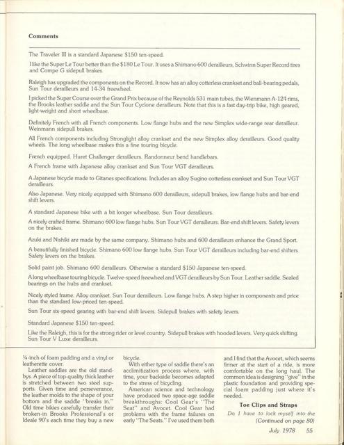 <------ Bicycling Magazine 07-1978 ------> First Time Bicycle Buyers Guide