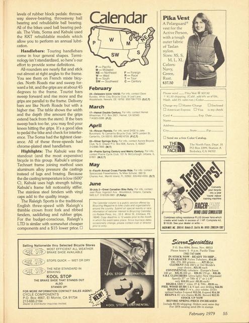 <------ Bicycling Magazine 02-1979 ------> 11 Three Speed Bikes