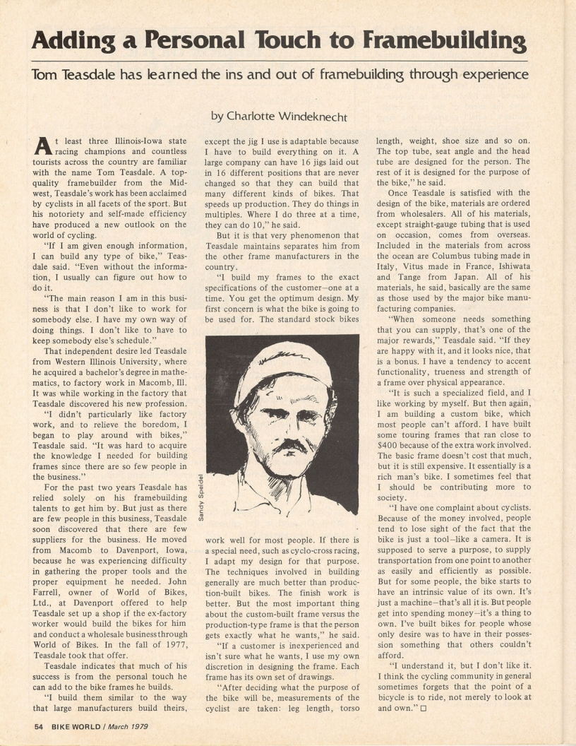<---------- Bike World 03-1979 ----------> Tom Teasdale