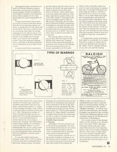 <------ Bicycling Magazine 09-1970 ------> Bicycling Bearings