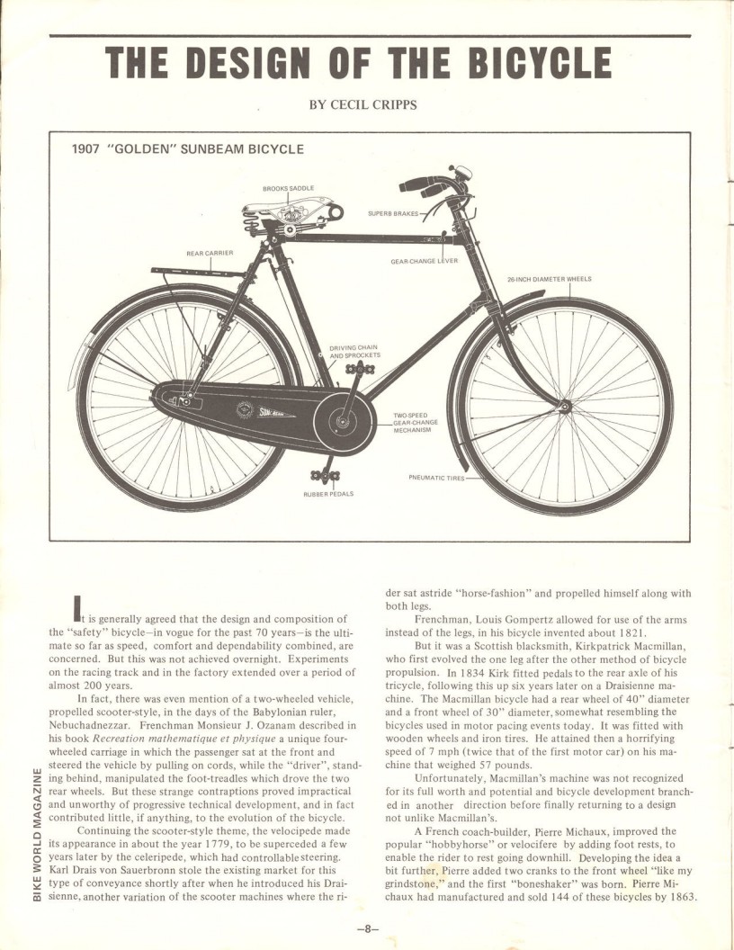 <---------- Bike World 02-1972 ----------> The Design Of The Bicycle
