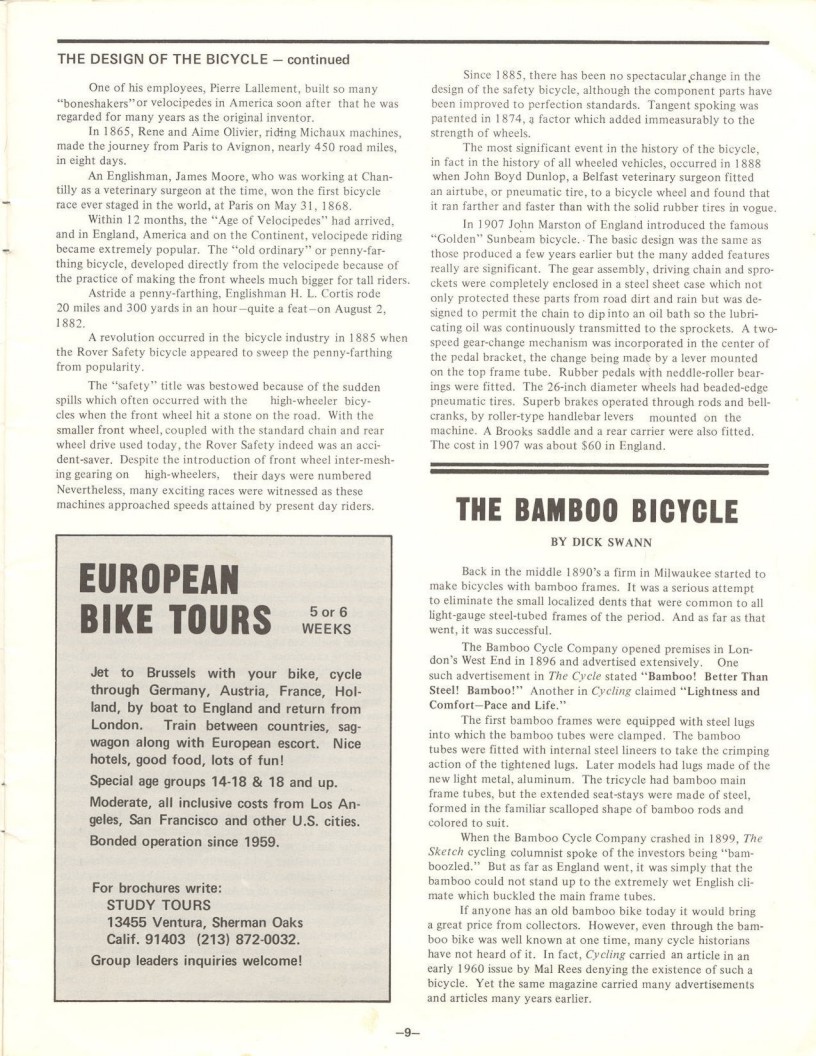 <---------- Bike World 02-1972 ----------> The Design Of The Bicycle
