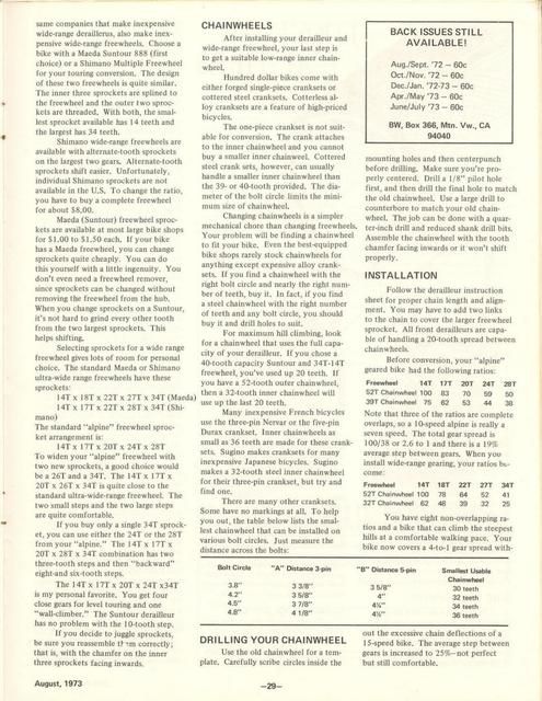<---------- Bike World 06-1972 ----------> Getting Into Really Low Gears