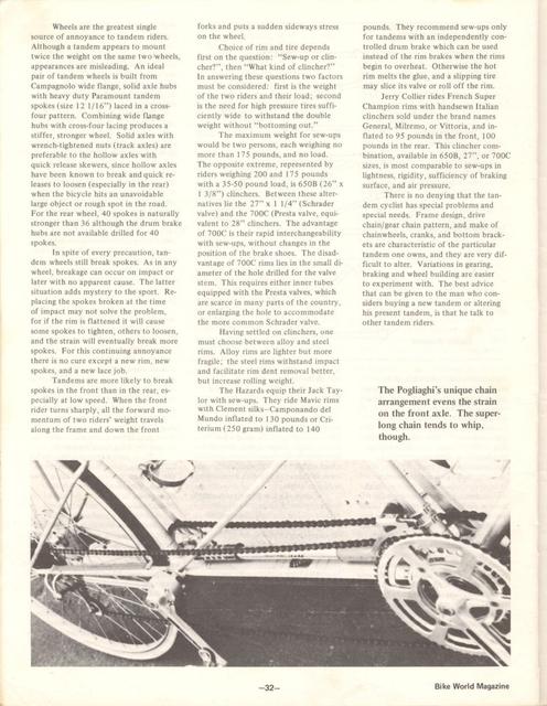 <---------- Bike World 02-1973 ----------> How About A Tandem?