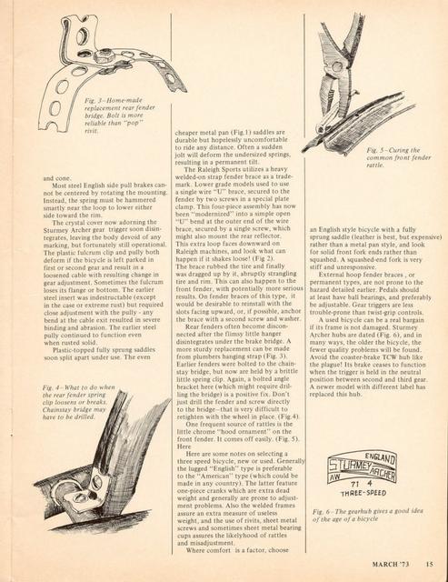 <------ Bicycling Magazine 03-1973 ------> All About 3-Speeds