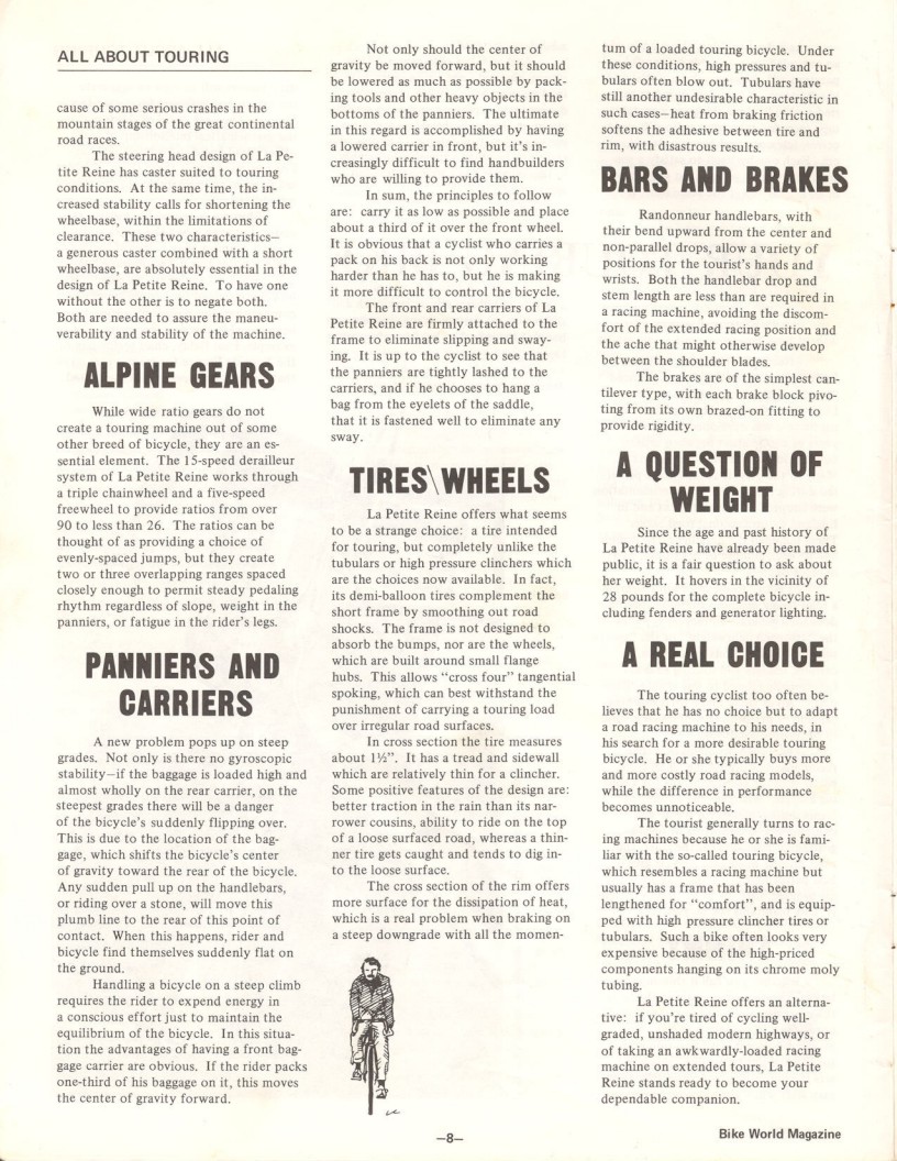 <---------- Bike World 04-1973 ----------> Your Touring Bike