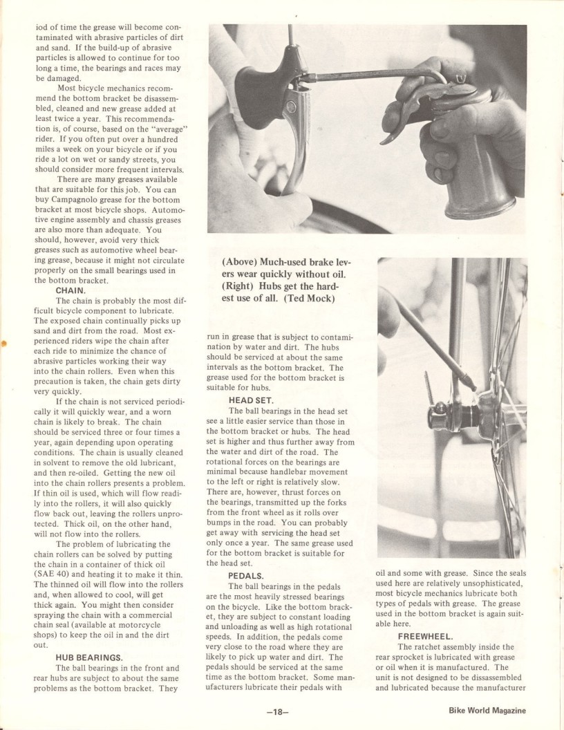 <---------- Bike World 04-1973 ----------> How & Why Of Lubrication
