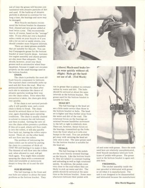 <---------- Bike World 04-1973 ----------> How & Why Of Lubrication